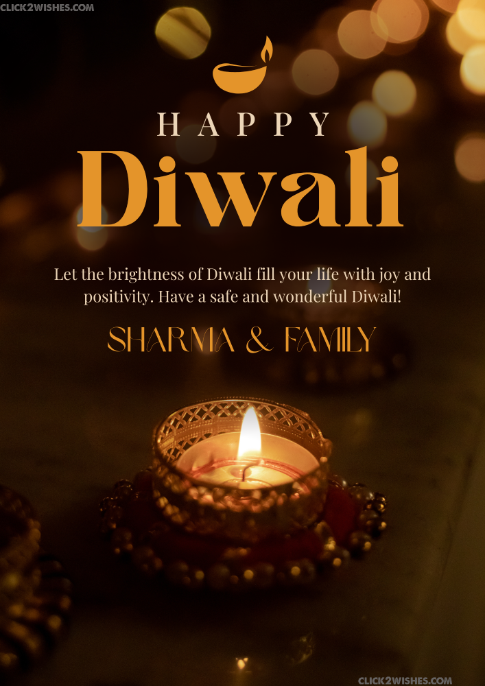 Happy Diwali Custom Photo Frame – Add Your Name, Photo & Personal Message Online